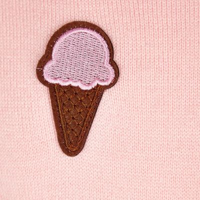 Girls pink badge knit jumper